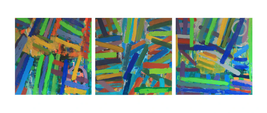 Fences - a triptich of paintings by Mary O'Connor