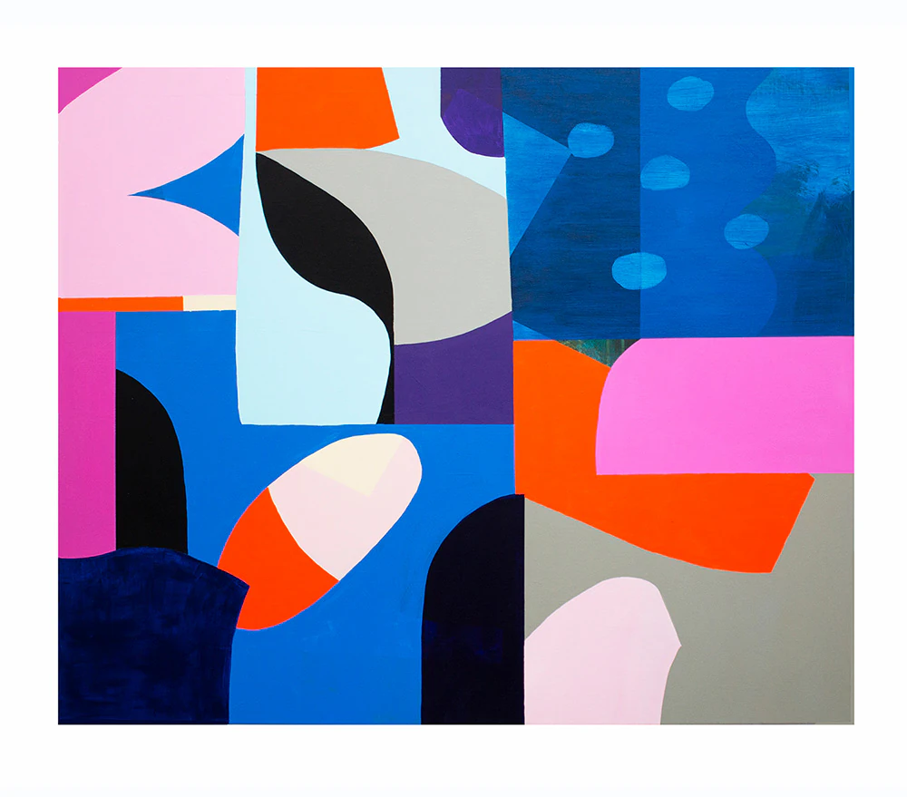 Soltsice I, Mary O'Connor, Painting on Linen, 120cm h x 135cm w, Irish Artist, Dublin, Wexford, Print, Silk screen print
