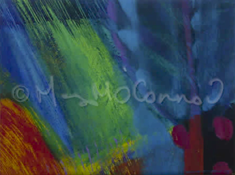 Passing through Cockscombe waterfall, a painting by Mary O'Connor