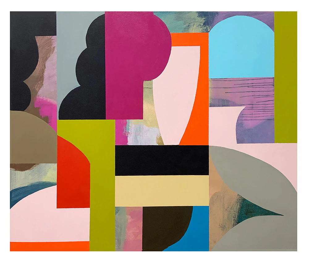 Retro, Mary O'Connor Painting on linen 116cm h x 137cm w, Irish Artist, print, Painting, Dublin, Ireland
