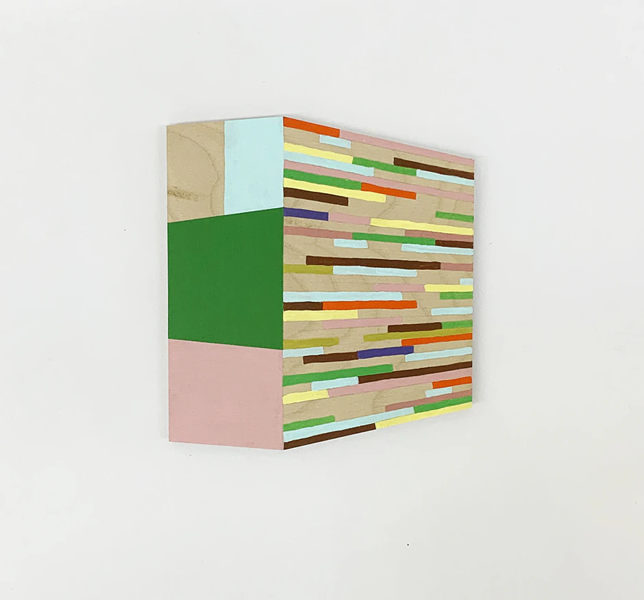 141 Small block colour 1 Mary O'Connor 12mmply x 23cm h x 21cm w Sculpture, Painting, Visual Artist, Contemporary art, Dublin, Ireland