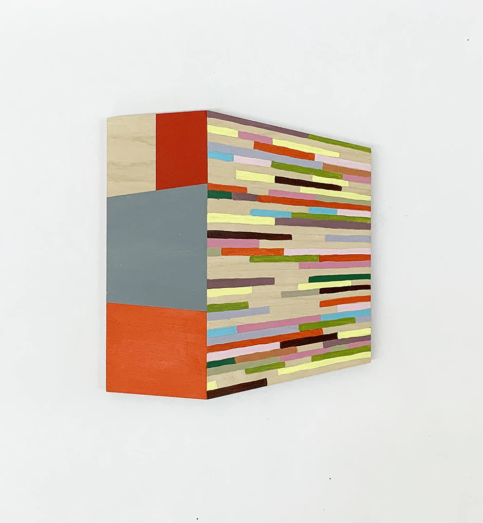 141 Small block colour 4 Mary O'Connor 12mmply x 23cm h x 21cm w Sculpture, Painting, Visual Artist, Contemporary art, Dublin, Ireland