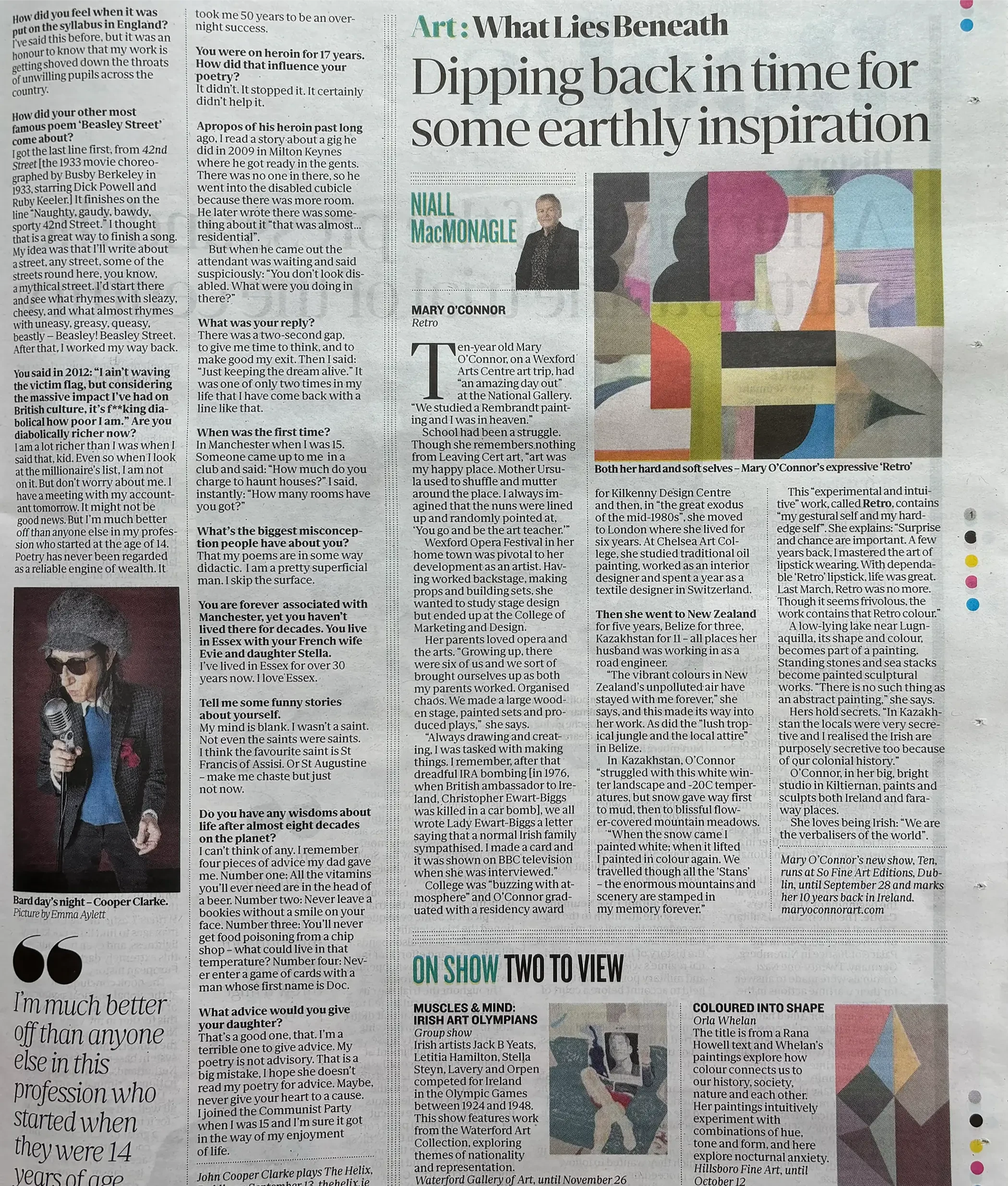 Mary O'Connor featured in the Sunday Independent, September 2024