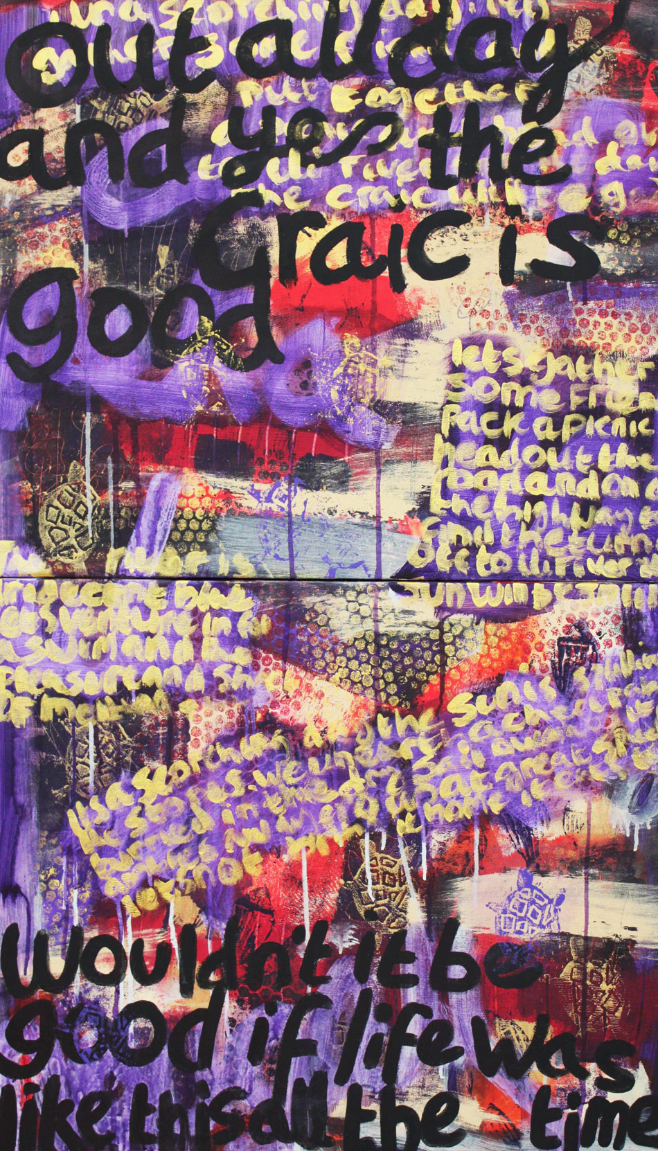 The Craic Is Good, a two panel painting by Mary O'Connor