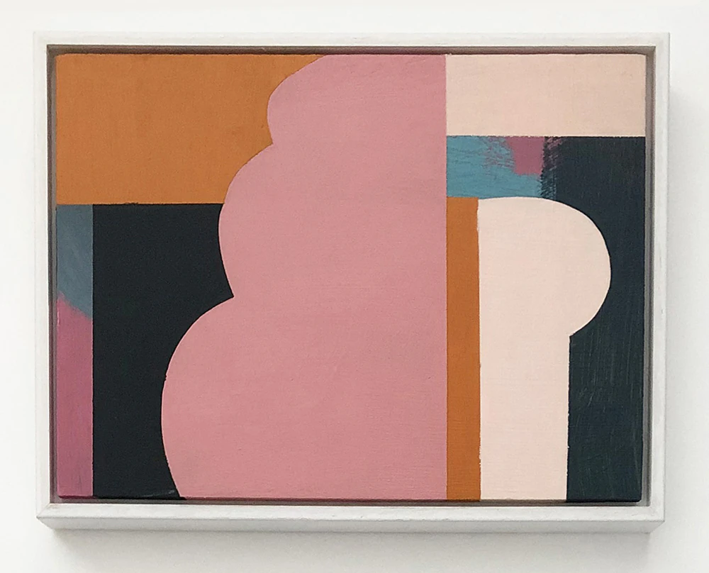 Threesome I, Mary O'Connor, Irish artist, 15cm h x 20cm w Mixed media on Gesso panel