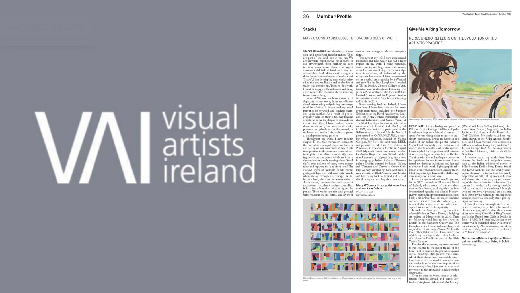 Mary O'Connor. Visual arts, sculpture, painting, silkscreen printing
