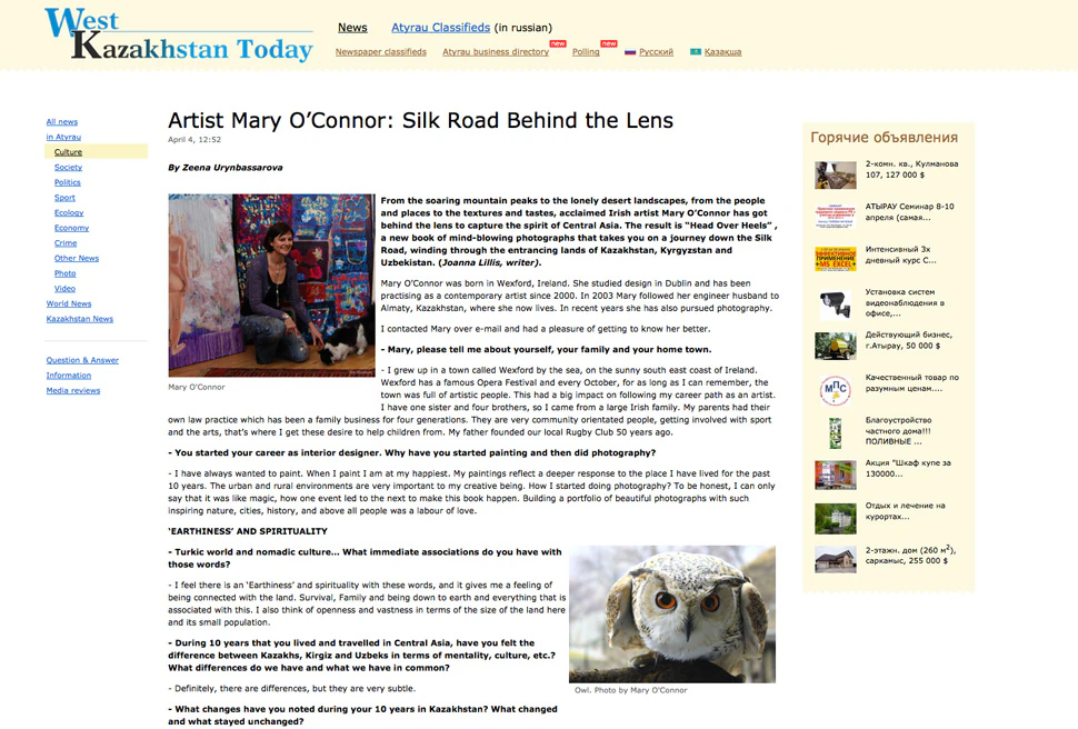 West Kazakhstan Today Review of Mary O'Connor's book, Head Over Heels